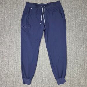 FIGS Zamora Jogger Scrub Pant Women XLT Navy Blue High Waist Medical Uniform